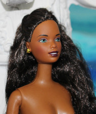 Nude Barbie TNT African American Teal Green eyes Long Black Hair Asha DBox4 OOAK