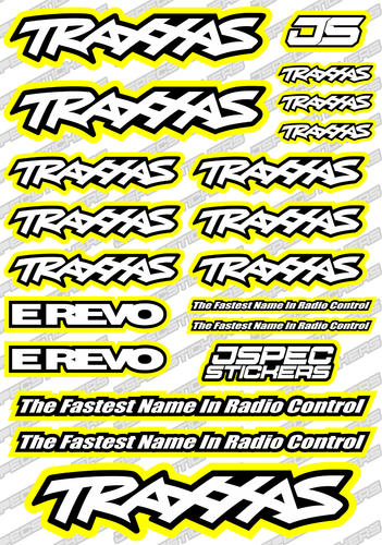 TRAXXAS RC DRAG SLASH STICKER SET EMAXX TMAXX REVO DECALS JSPEC RADIO CONTROL - Picture 14 of 18
