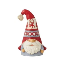 Jim Shore Heartwood Creek Nordic Noel Gnome In Flaps Hat Figurine  6012893