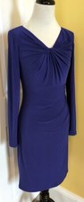 LAUREN RALPH LAUREN Royal Purple Twist Front Stretch Jersey Sheath Dress (4)