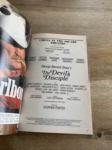 The Devil's Disciple New York Playbill con talones de boletos originales 1988 Circle NYC - Imagen 4 de 5