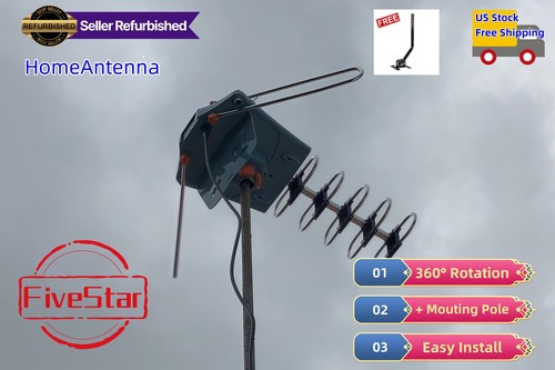 Best Outdoor TV Antenna HDTV Amplified 360 Rotation Digital HD 4K 1080P w Pole