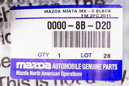 2006-2015 Mazda MX-5 Miata Floor Mats Set of 2 Front Black Carpeted OEM NEW - Picture 6 of 6
