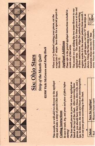 Strip of the Month Quilt ©1998 Quakertown Quilts Pattern SIX: OHIO STARS - Picture 3 of 5