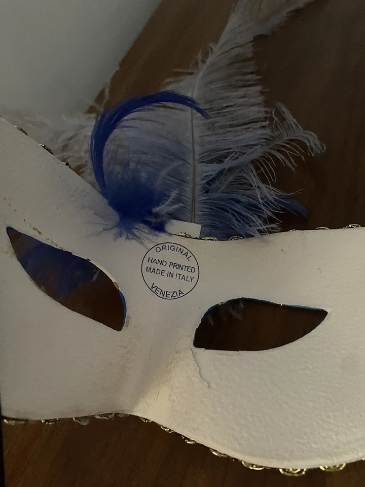 Venetian Masquerade Mask, Feathers, Music Theme - Image 4 of 4