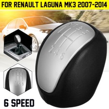 6-Gang-Schaltknauf Schalthebel Schwarz & Silber Für Renault Laguna Mk3 2007-2014