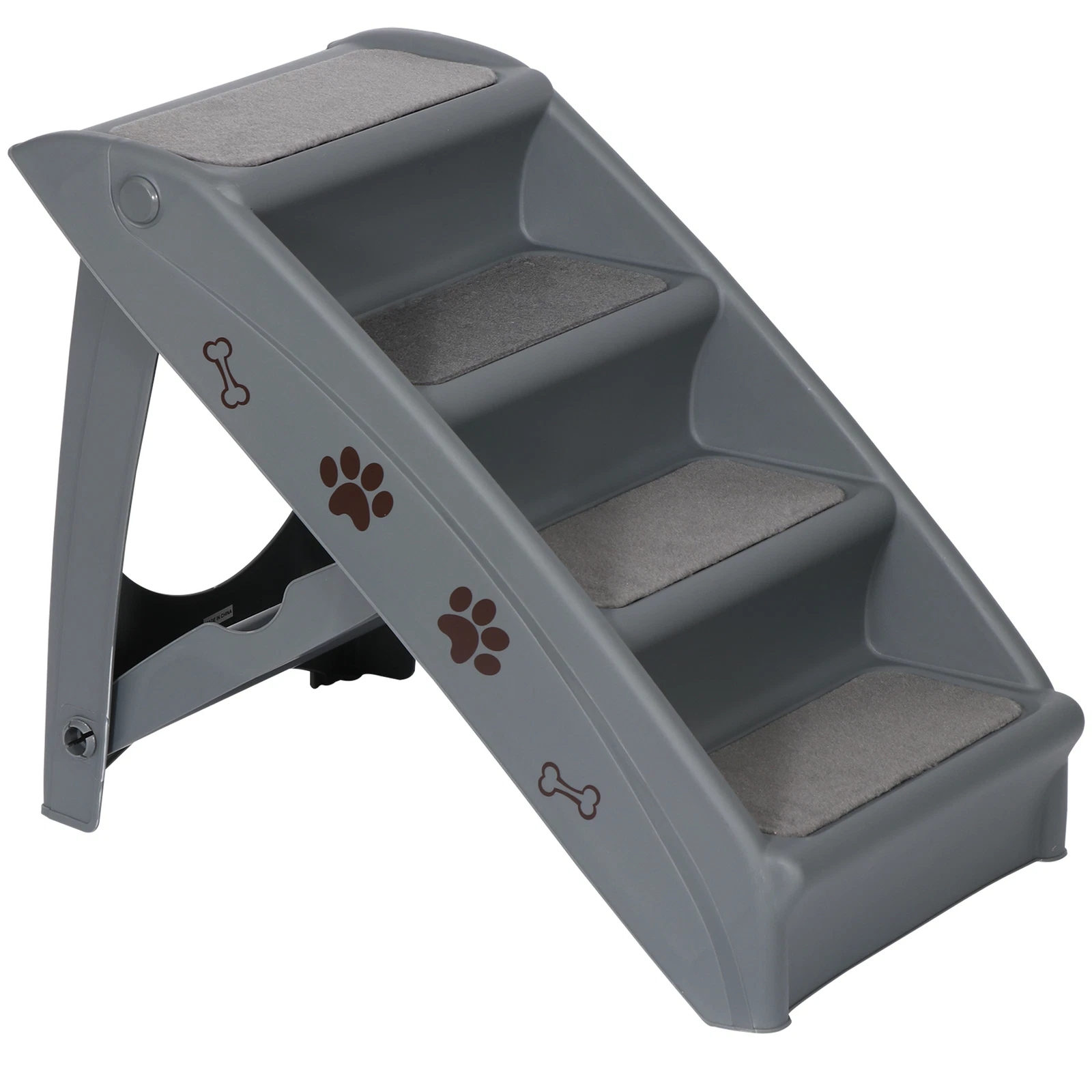 Dog Stairs Foldable Pet Steps Ramp Ladder Anti-Slip w/4 Step for High Bed Sofa