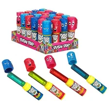 Push Pop Individually Wrapped Bulk Lollipop Variety Summer Party Pack - 24 Count