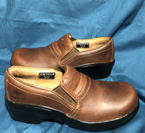 Women’s Ariat Expert Safety Leather Clogs Size 8.5M Fits Like A Size 9 - Picture 3 of 12
