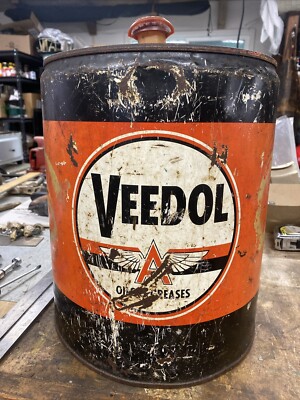 Veedol Vintage 5 Gal. Oil Can Flying A Oils And Greases MT. Vernon TW Meyers  59