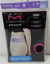 Maidenform Flexees Women's Lace Shaping Thong Size 2XL Black NEW