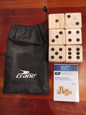 CRANE Giant Wooden Yard Dice Outdoor Lawn Game 3.5 Inches Carrying Case