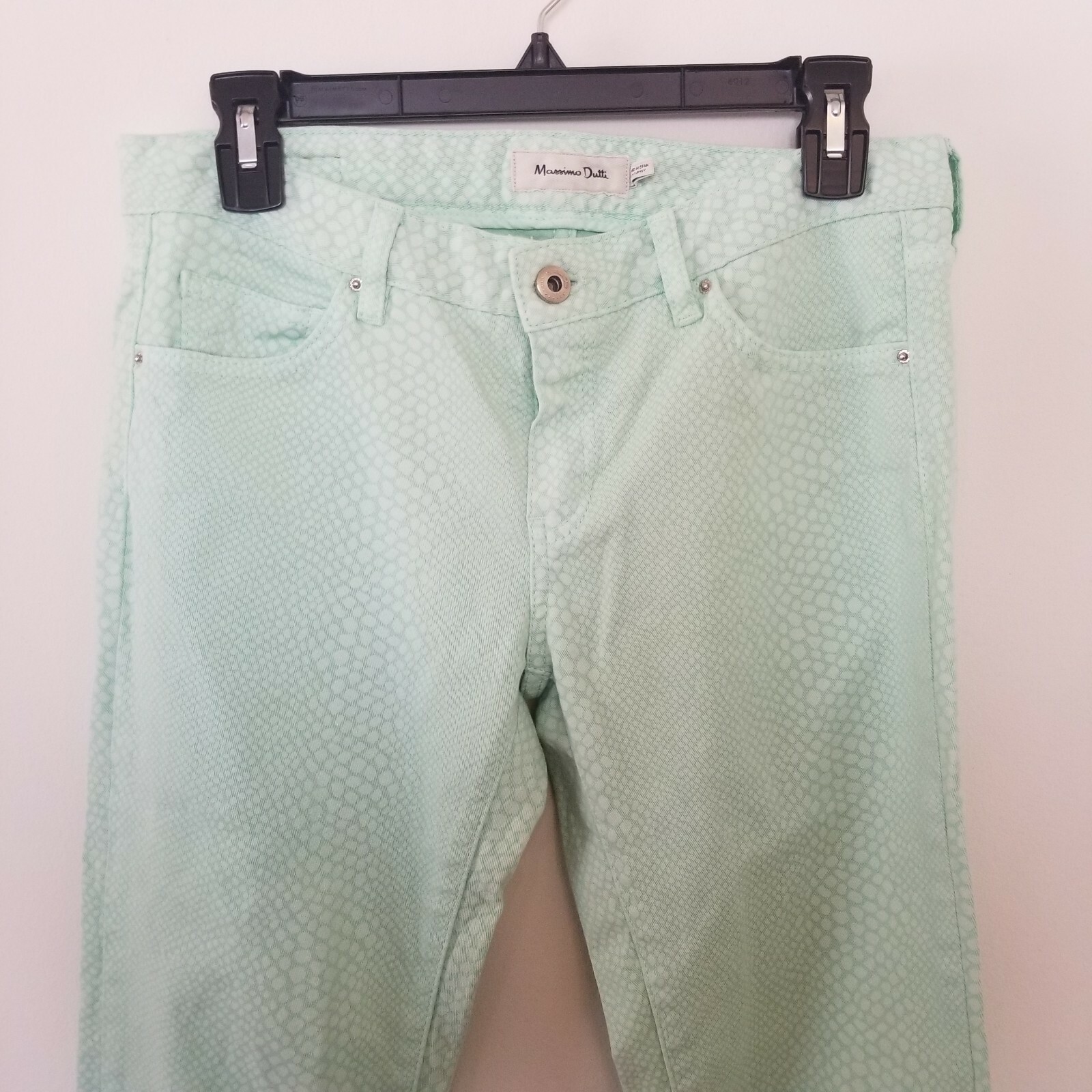 Massimo Dutti Aqua Blue Patterned Jeans Sz 6 image 4