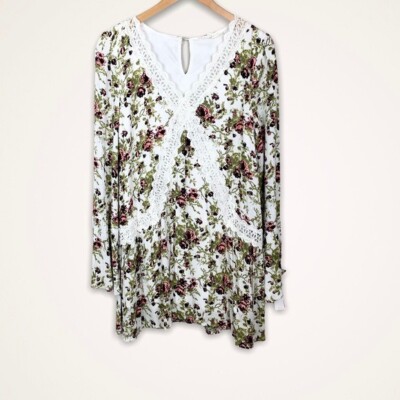 Blu Pepper Boutique Floral Crochet Trim Dress | eBay