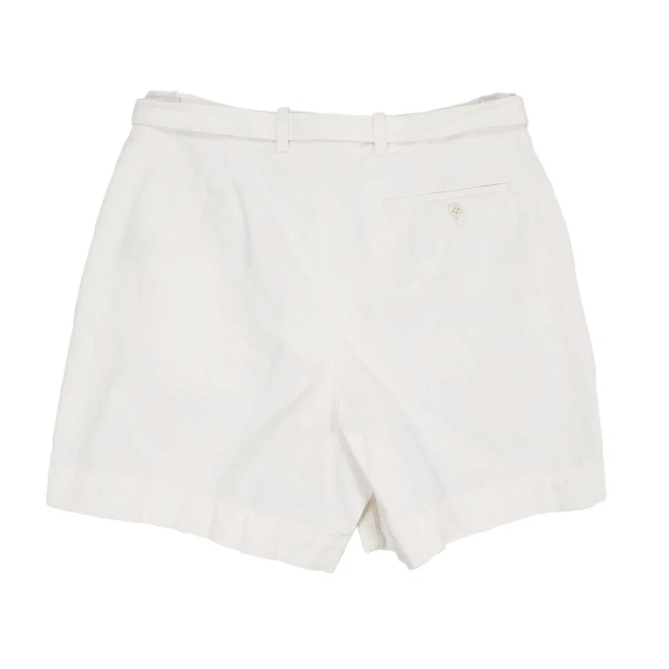 Vtg Y2K RALPH LAUREN Women's 8 White Belted Chino Shorts 30x5" Preppy Coastal - Image 3 of 4