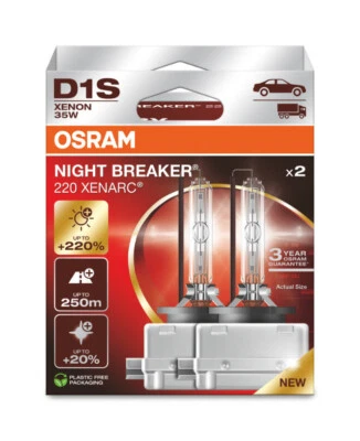 NEW 2x OSRAM D1S NIGHT BREAKER NEXT GEN +220% 3 YEAR 12V XENON VERSION 2025 - Bild 1 von 3