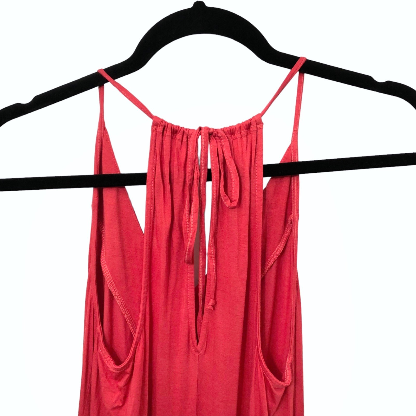 Splendid Solid Red V-neck Racerback High Low Maxi… - image 6
