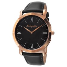 Orologio Montegrappa Uomo NeroUno Slim Pelle Swiss Made Quarzo 40mm IDNMWARC