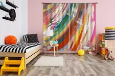 3D Watercolor Painting ZHUA629 Photo Curtain Window Blockout Fabric Amy 2023