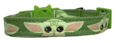 Green Mandalorian Baby Yoda Grogu Handmade Safety Cat Collar - ADULT