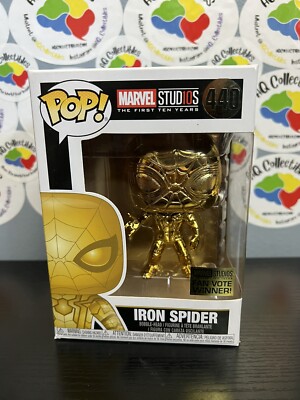 Funko Pop! Marvel Studios: Iron Spider #440 Gold Chrome Fan Vote Winner 