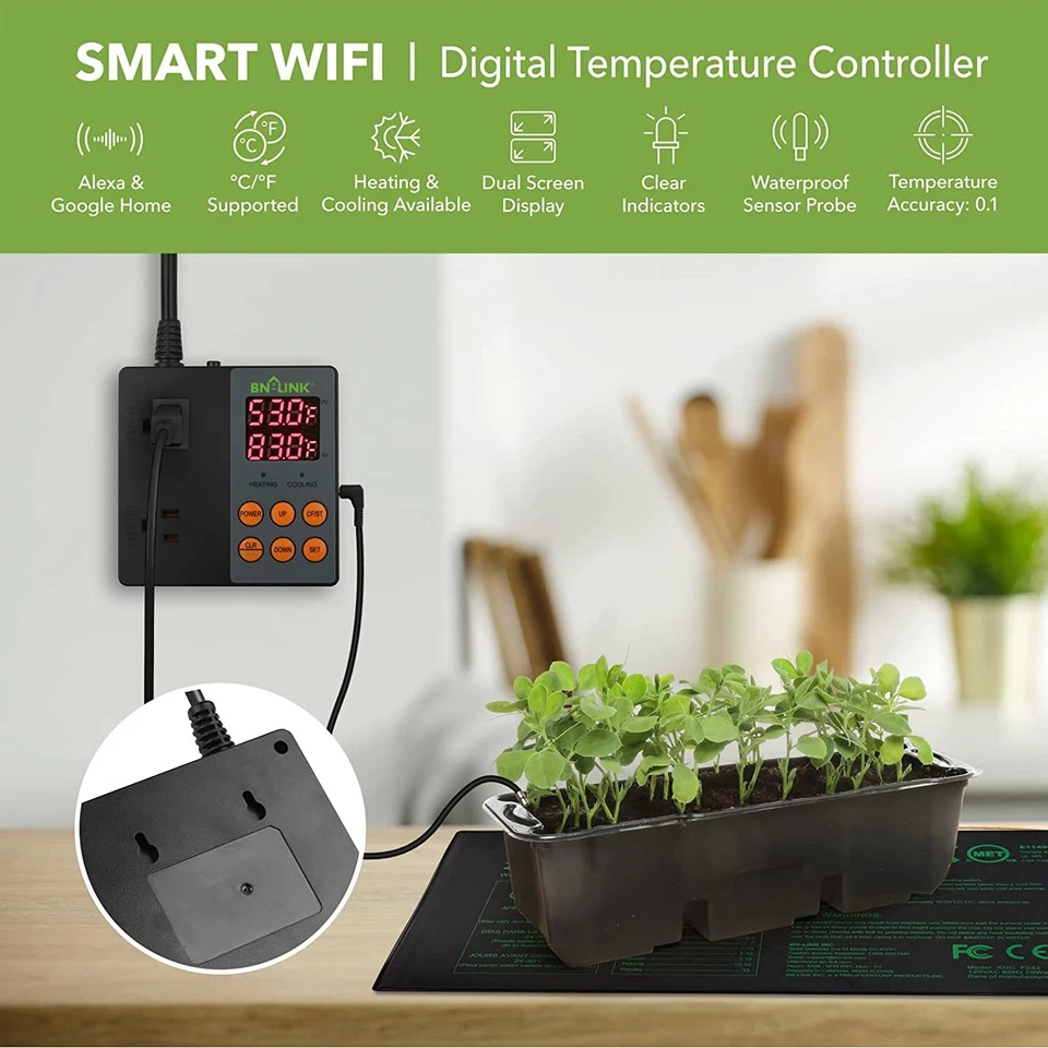 BN-LINK Smart WiFi Digital Temperature Controller Heating & Cooling -40-176°F - Image 3 of 4