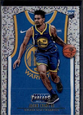 2018-19 Panini Threads #167 Jacob Evans III Dazzle Rookie Golden State Warriors