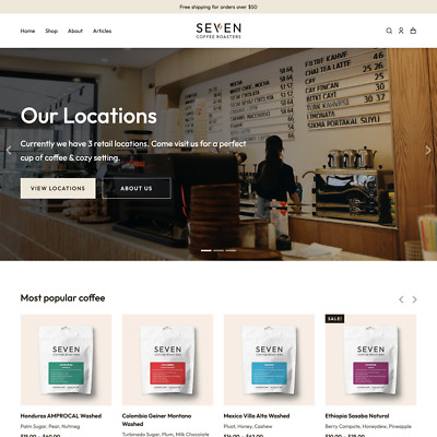 Coffee Roasters Website-Design mit kostenlosem VPS-Webhosting und Installation