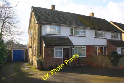 Photo 6x4 Nos. 2 and 4 Keephatch Road Wokingham There is an OS benchmark  c2015