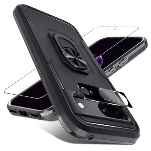 for Case with Screen Protector + Camera Lens Google Pixel 8a Black Matte