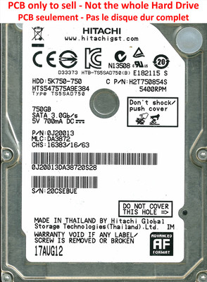 PCB Pour Disque Dur Hitachi HTS547550A9E384 (2.5 Pouces) - Pièce Détachée Occasion