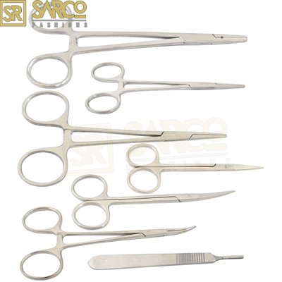 7 Pcs Veterinary Minor Surgery Instruments Kit Surgical Dissection Tools
