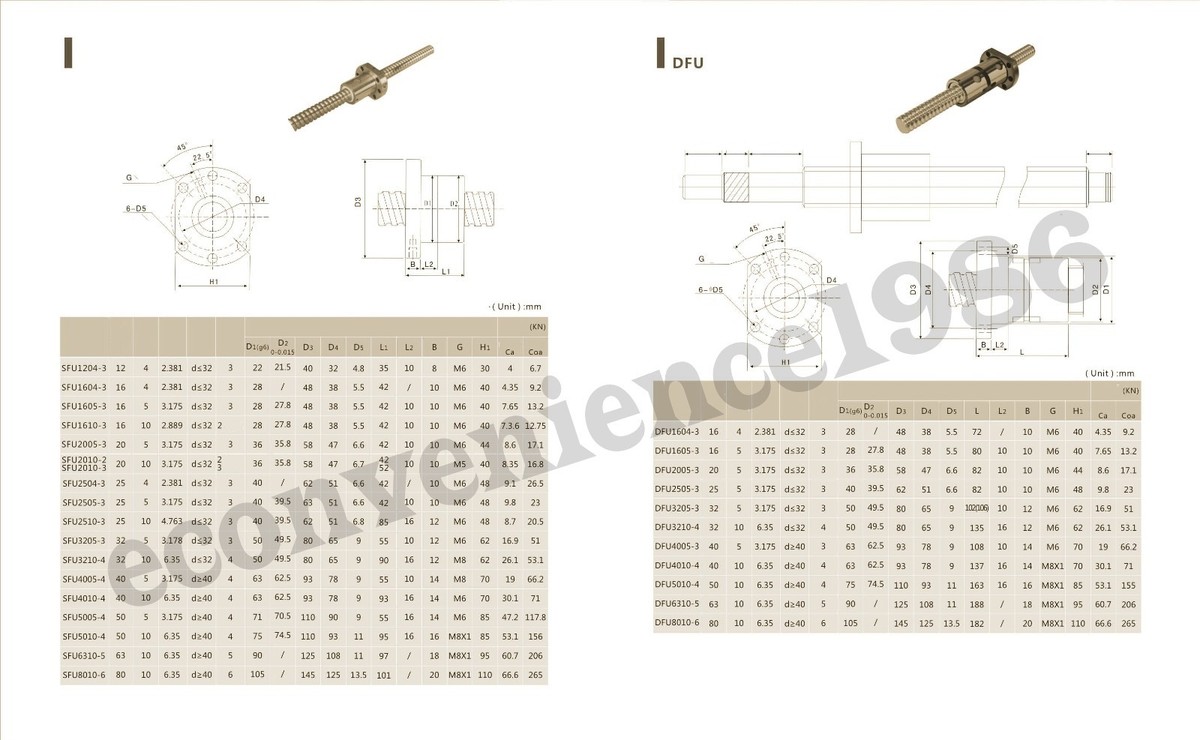 Support Rail SBR20-1000mm + Vis à Billes RM1605-1000mm + BF/BK12 – Neuf