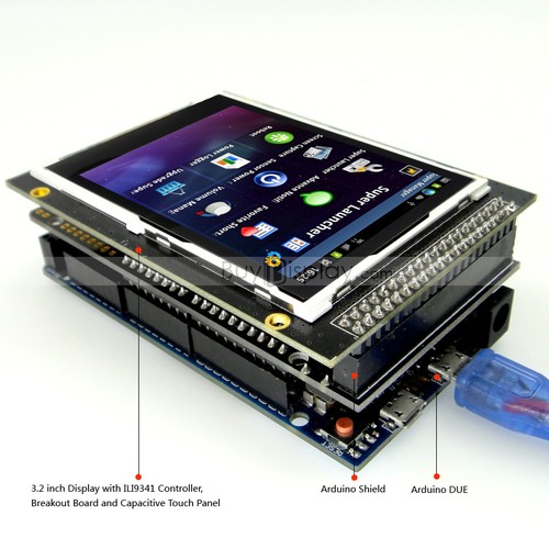 3.2"inch TFT LCD Capacitive Touch Shield for Arduino Due,MEGA 2560,Uno w/Library - Bild 2 von 4