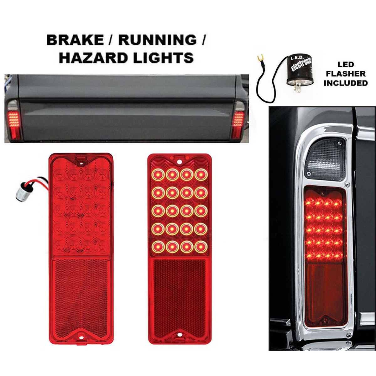 67-72 Chevy GMC Truck LED Park Brake Tail Light Turn Signal Lens