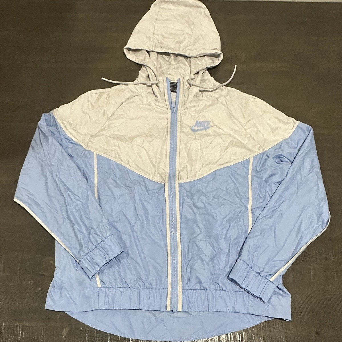 Nike Women's Windrunner Track Jacket BLue White Hooded Full Zip