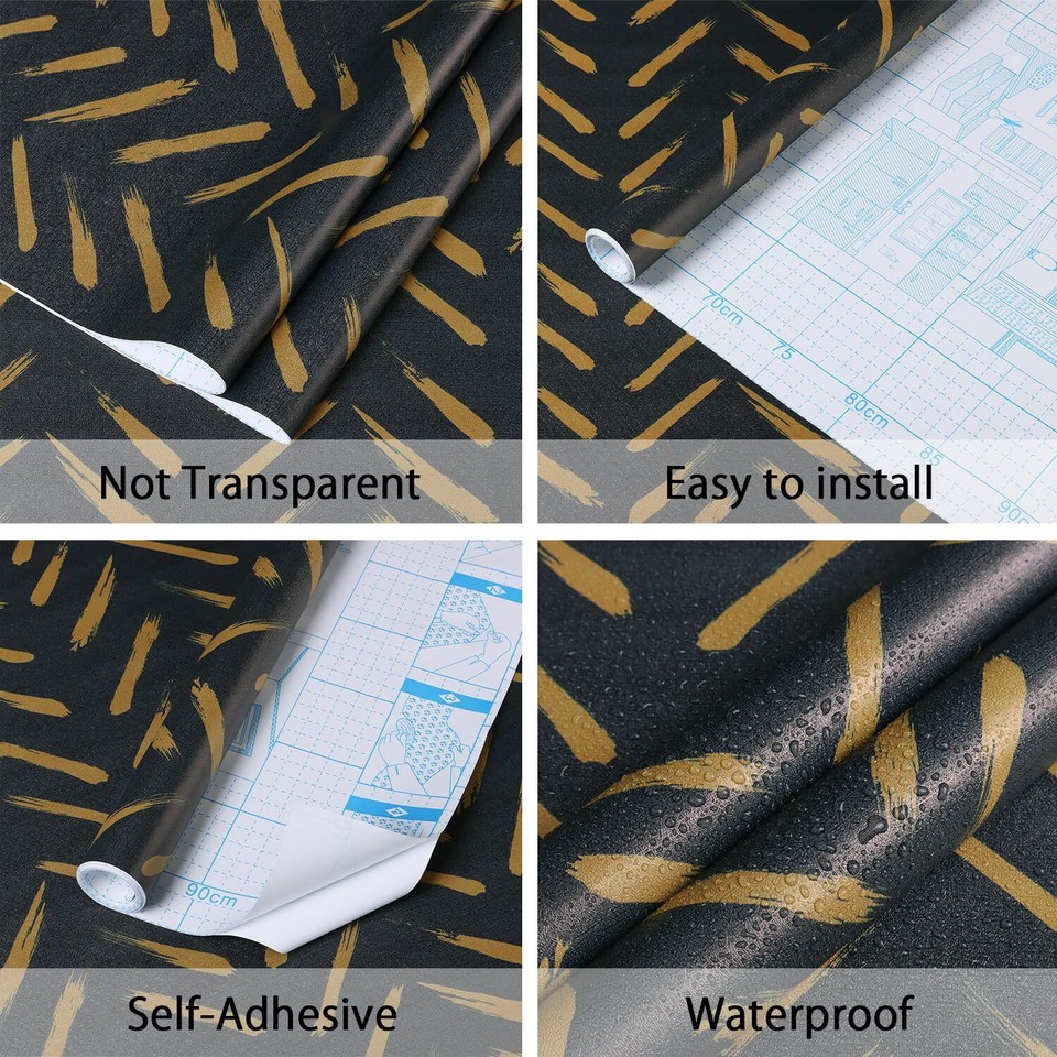 vovoyager Modern Stripe Peel and Stick Wallpaper 16.1In X 78.7In Navy