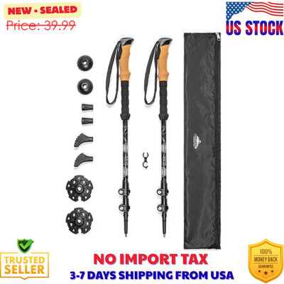 Cascade Mountain Tech Aircraft-Grade Aluminum Quick Lock Trekking Poles with Cor