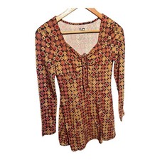 SO Clothing Women's Tan and Red Dress S