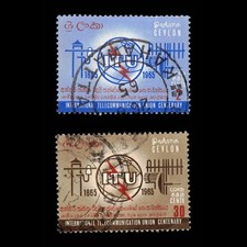 Ceylon, Scott 384-385, ITU, 1966, used, 112963