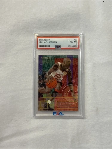 1995 Fleer Michael Jordan PSA 8 #22 Card NEW CLEAN CASE HOF LOW POP GOAT Bulls