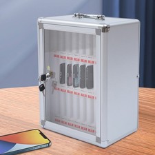 24 Slots Phone Storage Locker Cell Phone Storage Cabinet Wall-Mounted W/ 2 Keys