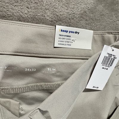 Old Navy Mens Pants Tech Hybrid Active Slim Stretch Sportswear Chino Golf 34x32