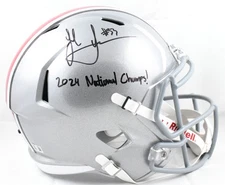 Jack Sawyer Autographed Ohio St. F/S Speed Helmet 24 Natl Champs- Beckett W Holo