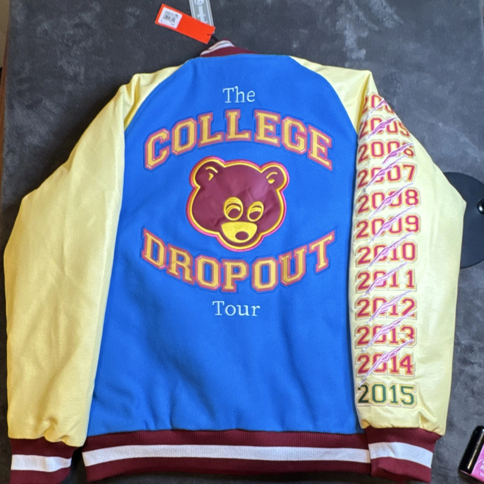 Kanye West College Dropout Tour Varsity Jacket Blue Yellow XL
Opens in a new window or tab
