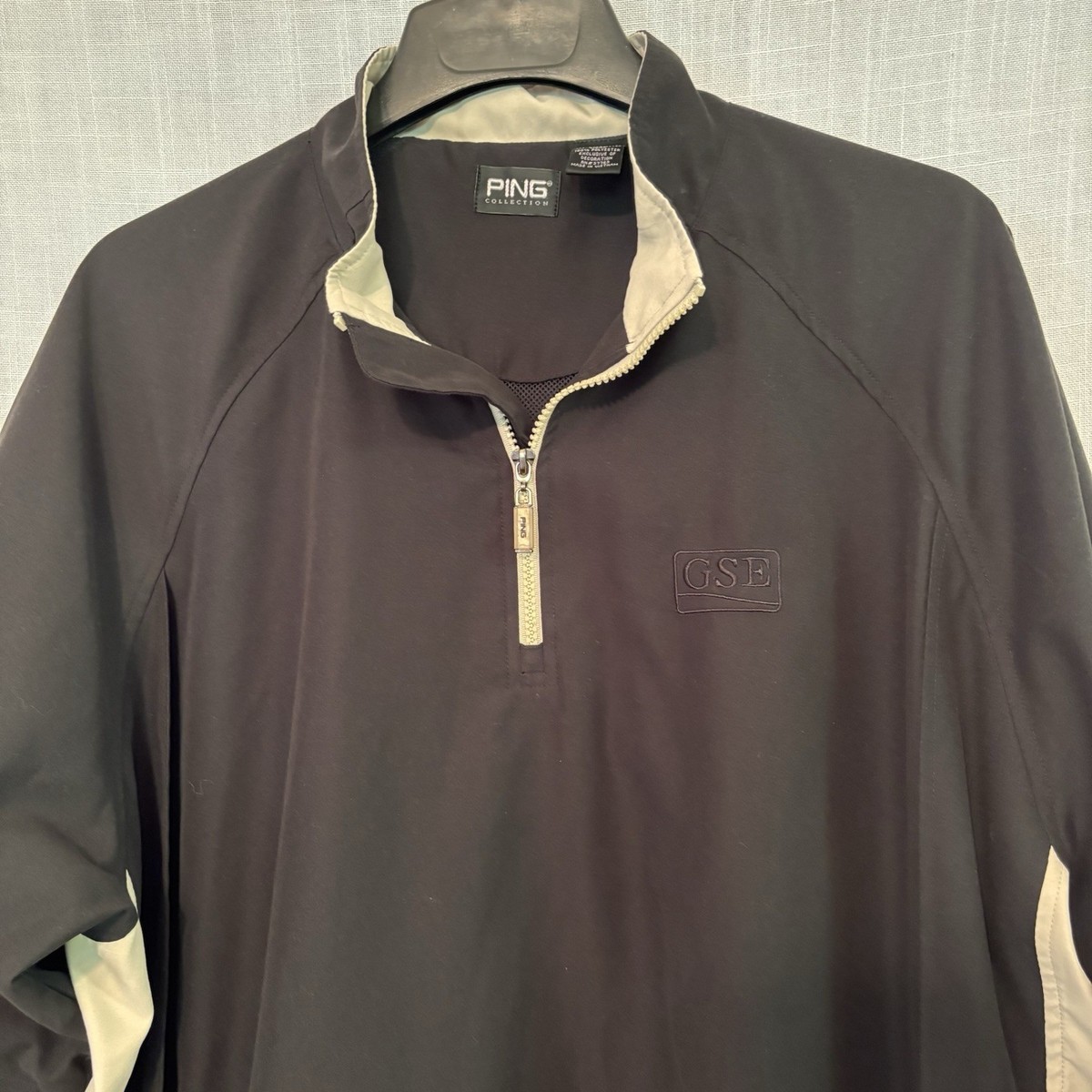 Coupe-vent Ping Golf Homme Noir - Veste 1/4 Zip Convertible Manches Longues Taille L