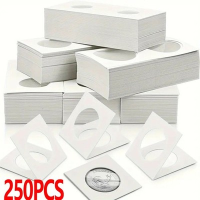 2x2~Mylar~Flips~(250~Pcs)~-~Heavy-Duty~Cardboard~for~Coin~Organization~new~us