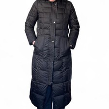 Larry Levine Women's Long Down Jacket Hooded Black M Minor Wear Gorpcore Winter