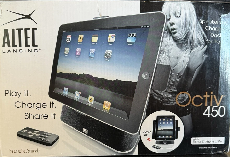 Estación de acoplamiento Bluetooth AltecLansing con base remota OCTIV450 iPad A0001 Foto 2 de 4