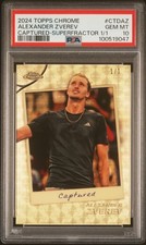 Marketplace image: 2024 TOPPS CHROME TENNIS CAPTURED SUPERFRACTOR 1/1 ALEXANDER ZVEREV 1/1 PSA 10